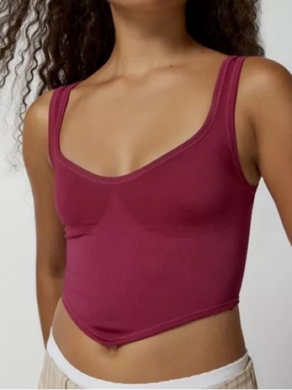 NWOT Urban Outfitters Merlot Ribbed Cropped Bustier Top